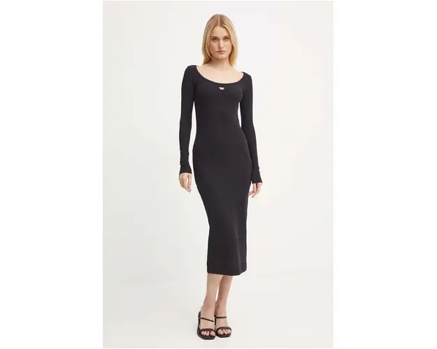 Diesel rochie D-BALLET-D culoarea negru, midi, mulata, A14960.0EJAI