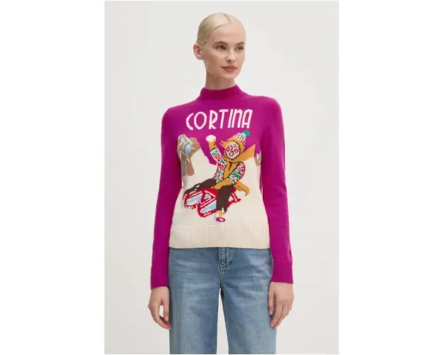 MC2 Saint Barth pulover femei, culoarea roz, cu turtleneck