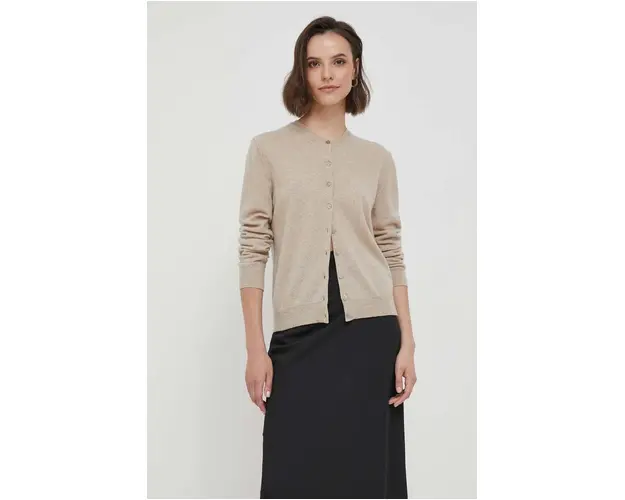 United Colors of Benetton cardigan din lana culoarea bej, light
