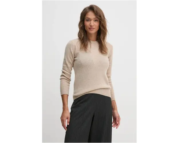 United Colors of Benetton pulover de lana femei, culoarea gri, light