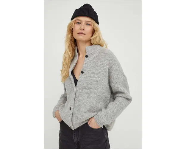 Gestuz cardigan din lana culoarea gri