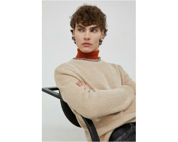 Marc O'Polo pulover de bumbac barbati, culoarea bej