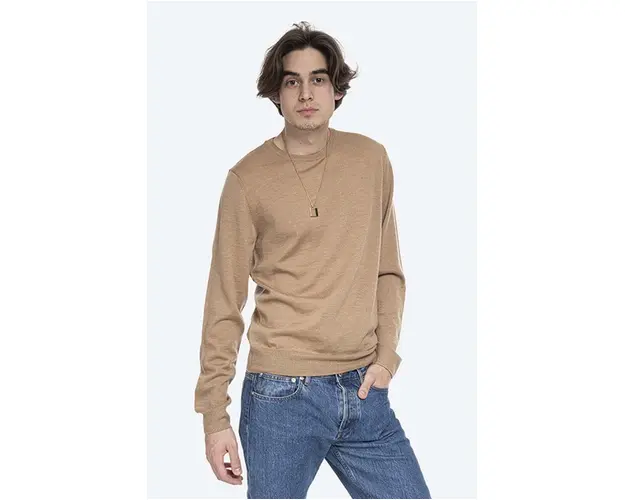 A.P.C. pulover de lana Pull King barbati, culoarea bej, light WVAWM.H23628-BEIGE