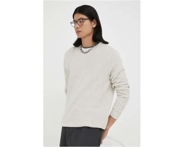 American Vintage pulover barbati, culoarea bej, light