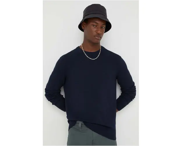 Marc O'Polo pulover de bumbac culoarea albastru marin