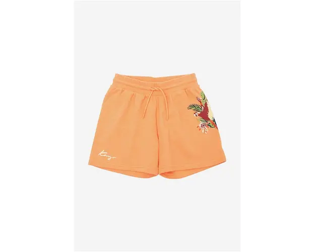 Kenzo Kids pantaloni scurti copii culoarea portocaliu, talie reglabila