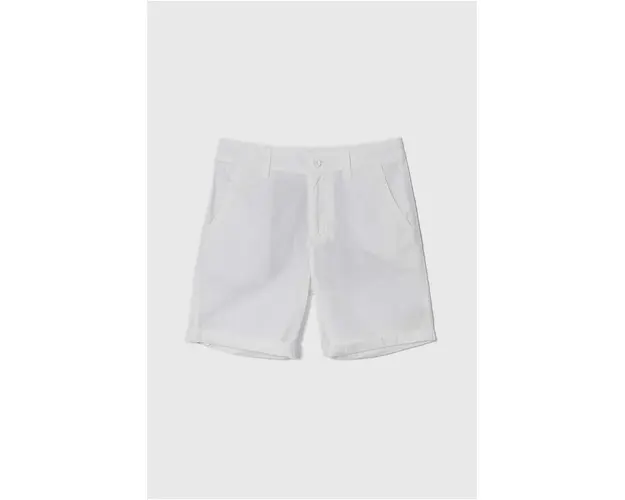 United Colors of Benetton pantaloni scurti din bumbac pentru copii culoarea alb, talie reglabila