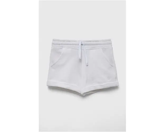 United Colors of Benetton pantaloni scurti din bumbac pentru copii culoarea alb, neted, talie reglabila