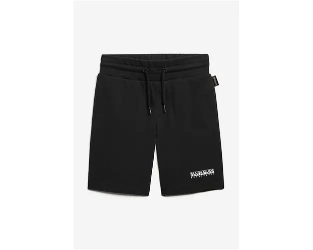 Napapijri pantaloni scurti din bumbac pentru copii culoarea negru, neted, talie reglabila