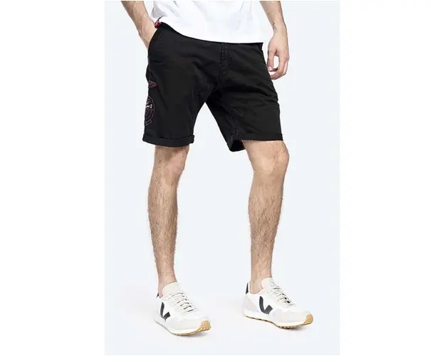 Alpha Industries pantaloni scurti Kerosene Patch barbati, culoarea negru 116212.03-black