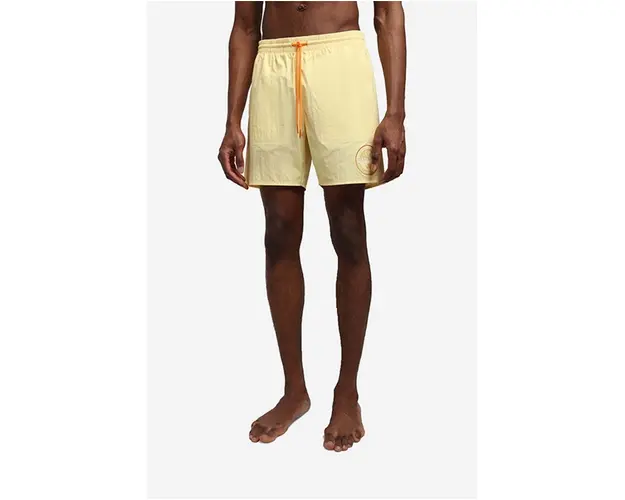 Napapijri pantaloni scurti de baie barbati, culoarea galben, uni NA4G5C.YB5-YB5