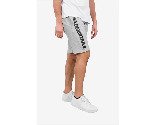 Alpha Industries pantaloni scurti Big Letters barbati, culoarea gri, melanj 126344.17-grey