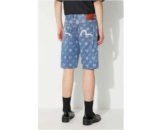 Evisu pantaloni scurti din denim barbati