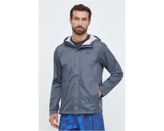 Under Armour geaca de ploaie barbati, culoarea gri, de tranzitie 1374644-BLACK