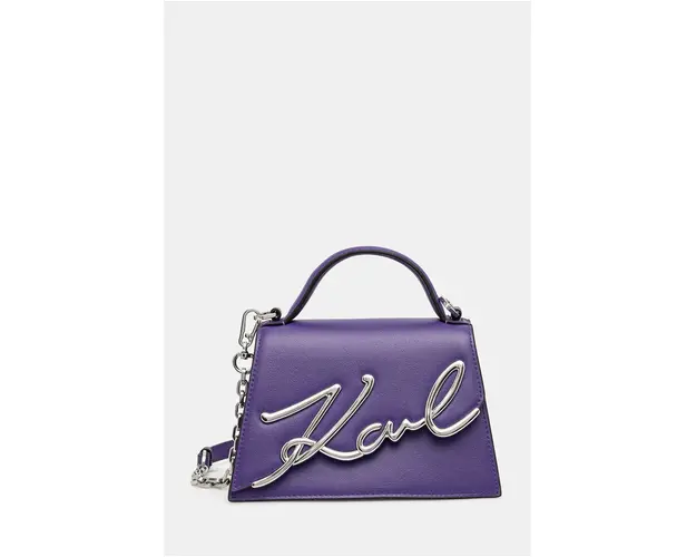 Karl Lagerfeld poseta de piele culoarea violet