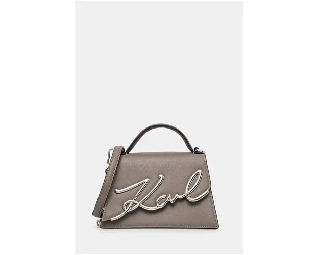 Karl Lagerfeld poseta de piele culoarea gri