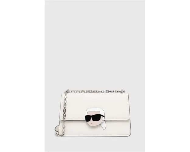 Karl Lagerfeld poseta de piele culoarea alb