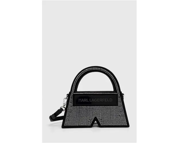 Karl Lagerfeld geanta de mana din piele intoarsa culoarea negru