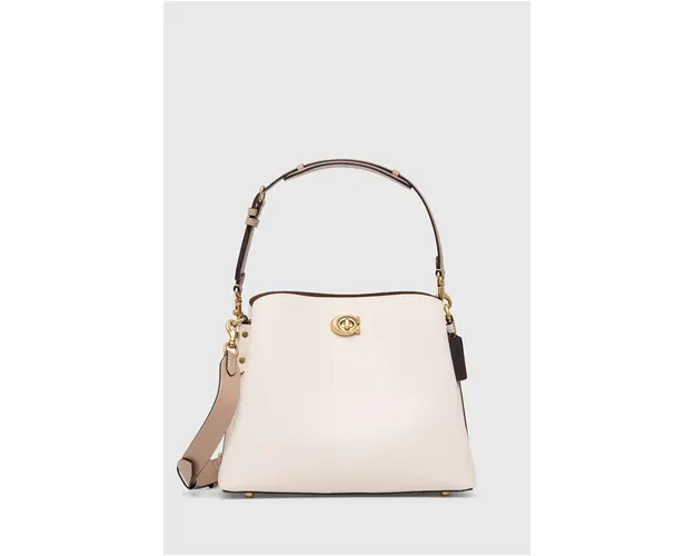 Coach poseta de piele culoarea bej