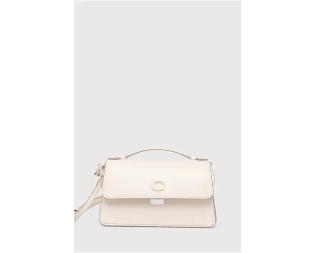 Coach poseta de piele Juno culoarea bej, CR706