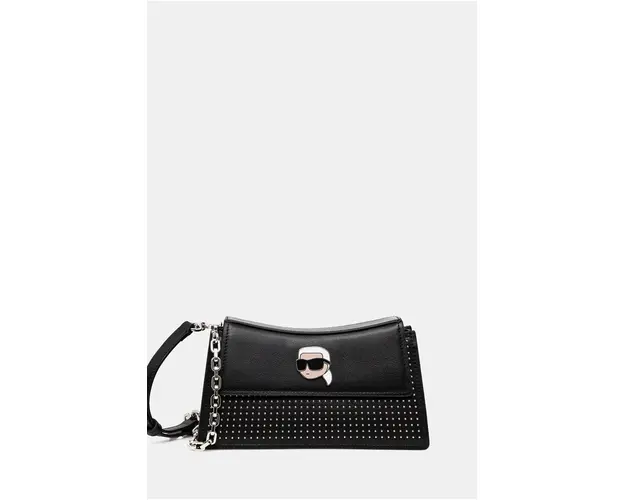 Karl Lagerfeld poseta de piele culoarea negru, 246W3029
