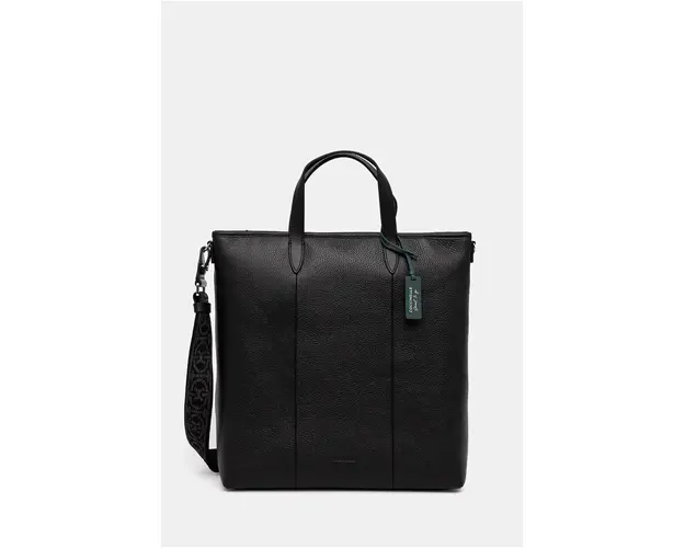 Coccinelle geanta de piele MAN SOFT culoarea negru, E1 MUK 81 02 01