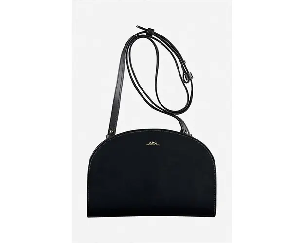 A.P.C. poseta de piele Demi Lune culoarea negru PXAWV.F61596-BLACK
