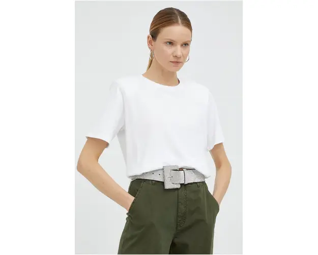 Gestuz tricou din bumbac culoarea alb 10905060