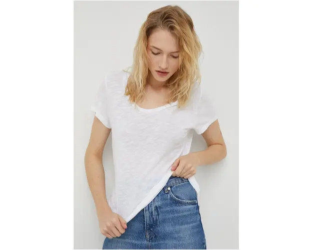 American Vintage tricou femei, culoarea alb