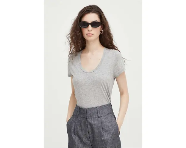 American Vintage tricou femei, culoarea gri