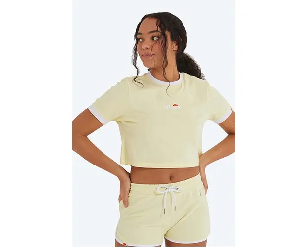 Ellesse tricou din bumbac culoarea galben SGJ11884-WHITE