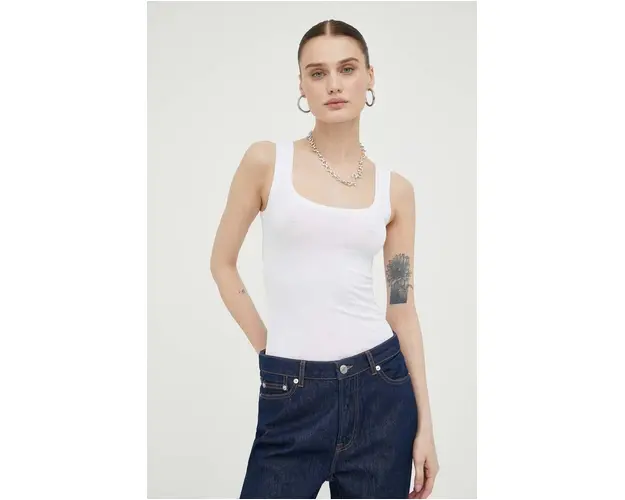 Samsoe Samsoe top femei, culoarea alb