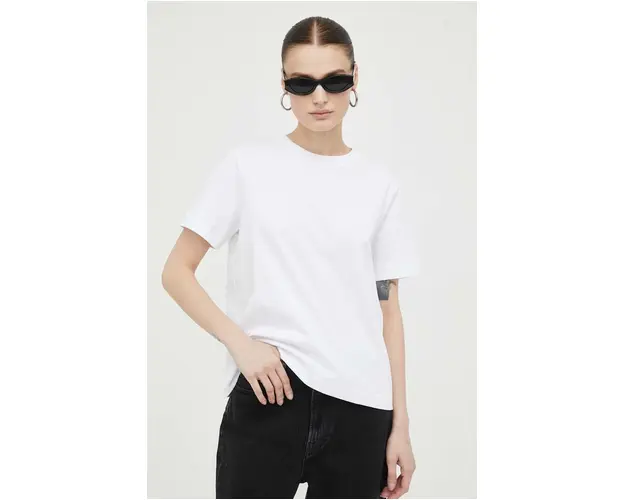 Samsoe Samsoe tricou din bumbac culoarea alb