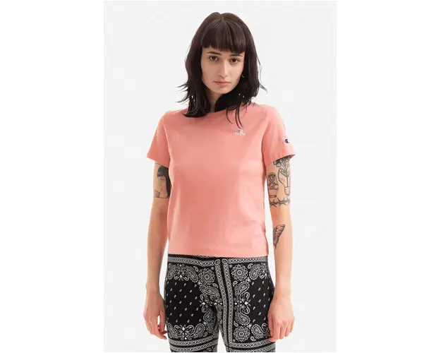 Champion tricou din bumbac culoarea roz 114929-WW001