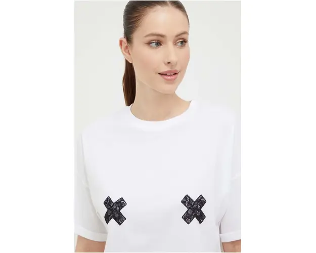 Chantelle X tricou din bumbac culoarea alb