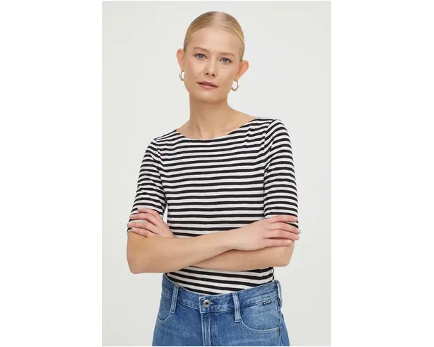 Marc O'Polo tricou din bumbac femei, culoarea negru
