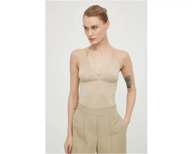 Samsoe Samsoe top femei, culoarea bej