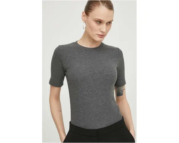 Samsoe Samsoe tricou femei, culoarea gri