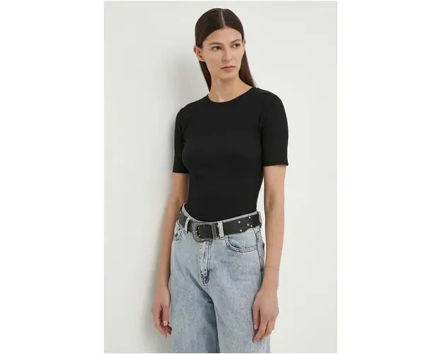 Samsoe Samsoe tricou femei, culoarea negru