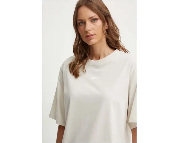 Boss Orange tricou din bumbac femei, culoarea bej, 50523256