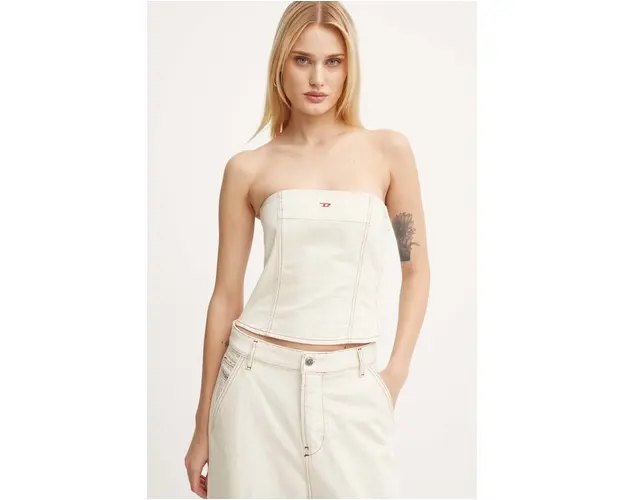 Diesel top din bumbac DE-VILLE culoarea bej, A12774.0GRDQ