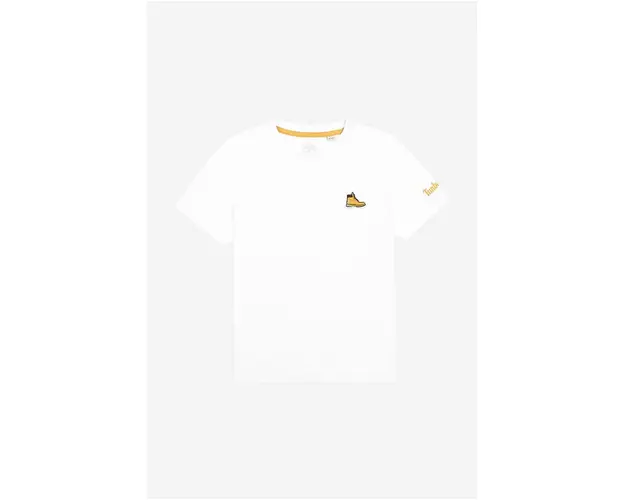 Timberland tricou de bumbac pentru copii Short Sleeves Tee-shirt culoarea alb, neted