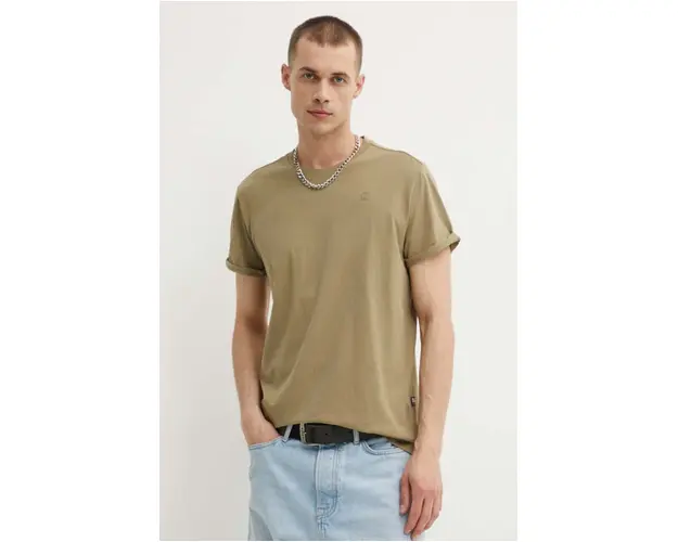 G-Star Raw tricou din bumbac barbati, culoarea alb, neted