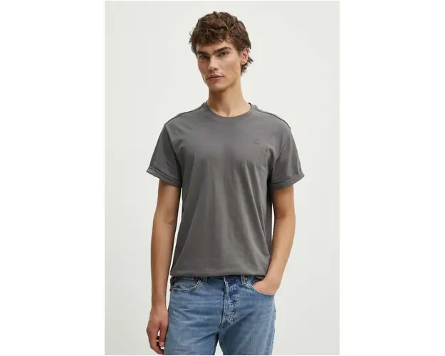 G-Star Raw tricou din bumbac barbati, culoarea gri, neted