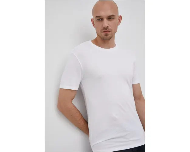 MICHAEL Michael Kors tricou din bumbac culoarea alb, neted