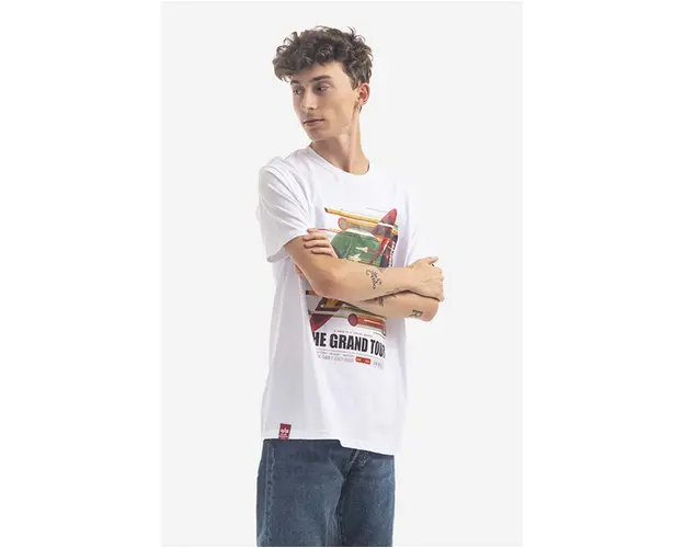 Alpha Industries tricou din bumbac x NASA culoarea alb, cu imprimeu 116504.09-white