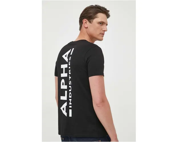 Alpha Industries tricou din bumbac Koszulka Alpha Industries Backprint T 128507 03 culoarea negru, cu imprimeu 128507.03-black