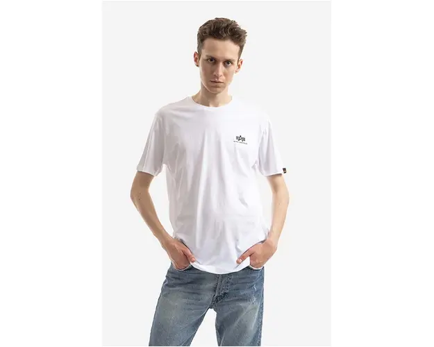Alpha Industries tricou din bumbac culoarea alb, cu imprimeu 128507CP.573-white