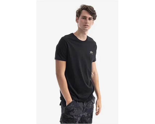 Alpha Industries tricou din bumbac culoarea negru, cu imprimeu 128507CP.380-black