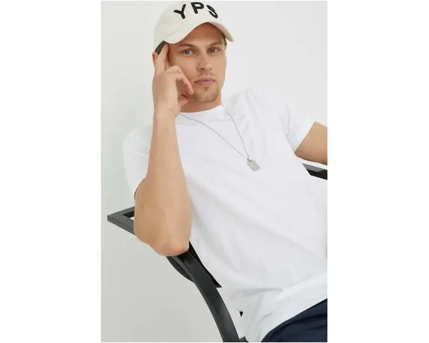 Samsoe Samsoe tricou din bumbac culoarea alb, uni